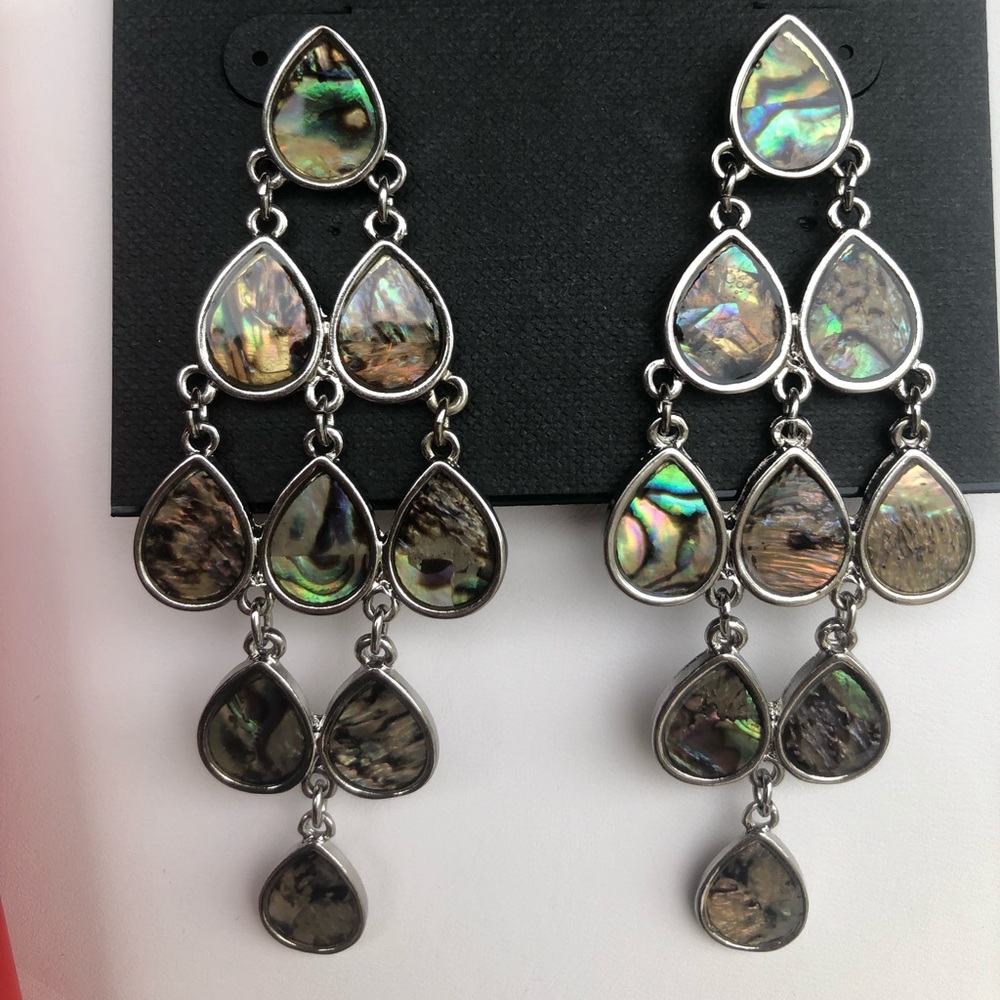 Statement Abalone chandelier earrings